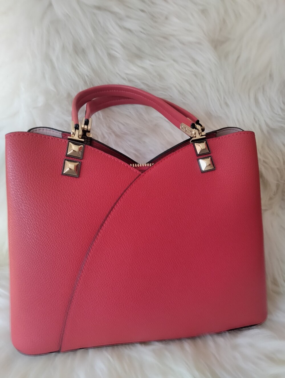 Red Structured Tote Bag - Picture 6 of 9